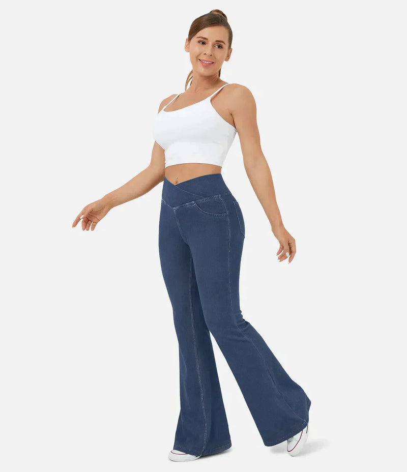 Calça Jeans de Cintura Alta - Estilo Cruzada G