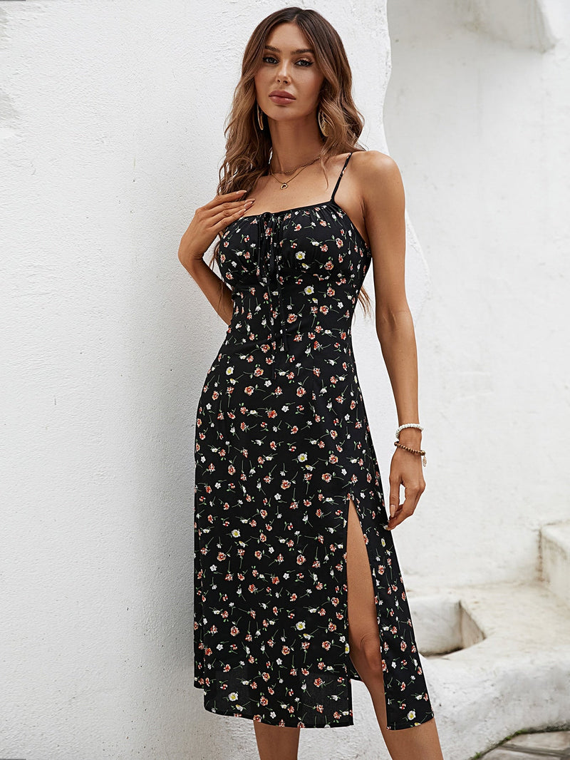 Vestido Luíza Midi com fenda lateral