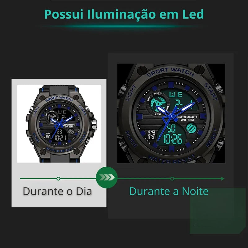 [COMPRE 1 LEVE 2] Relógio Militar Sanda Shock